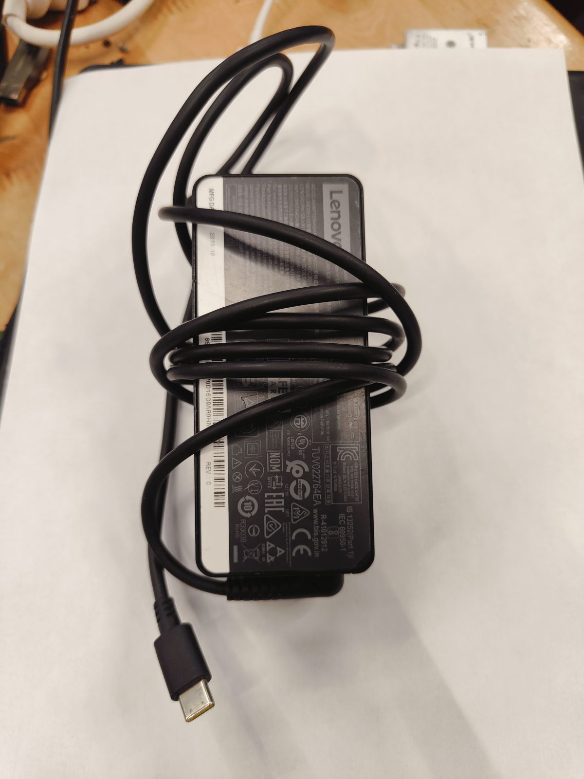 chargeur Lenovo type c 65w – Image 1